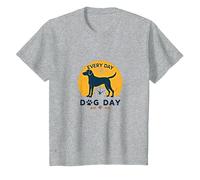 Cada día es el día del Perro - Amante de Las Mascotas Camiseta, Niños, Gris Jaspeado, 4 años