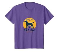 Cada día es el día del Perro - Amante de Las Mascotas Camiseta, Niños, Morado Jaspeado, 8 años