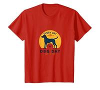 Cada día es el día del Perro - Amante de Las Mascotas Camiseta, Niños, Rojo, 8 años