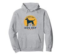 Cada día es el día del Perro - Amante de Las Mascotas Sudadera con Capucha, Unisex para Adultos, Gris Jaspeado, XXL