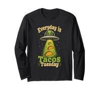Cada Día es Martes de Tacos - Diseño Alieno Divertido Manga Larga