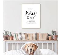 Cada día es mejor que antes. Cita optimista, lienzo impreso para sala de estar, decoración moderna del hogar (40 x 50 cm/sin marco).