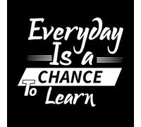 Cada día es una oportunidad para aprender motivación. Calcomanías de pared de vinilo 65.6x77.8cm Incluye kit de película de transferencia Blanco