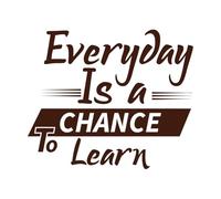 Cada día es una oportunidad para aprender motivación. Pegatinas artísticas de vinilo 41x48.6cm Pintura mural artística Café