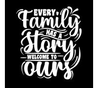 Cada familia tiene una historia, bienvenidos a nuestro diseño. Pegatinas artísticas de vinilo 67.2x75.5cm Removible sin dejar pegamento Blanco