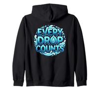 Cada Gota Cuenta la Conciencia sobre la conservación del Agua Sudadera con Capucha