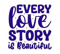Cada historia de amor es hermosa Calcomanías de pared de vinilo 54.6x56.6cm Varios tamaños Azul oscuro
