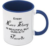 Cada historia de amor es hermosa, pero la nuestra es mi favorita. Tazas de café novedosas, taza de café de cerámica con impresión de doble cara para mamá, papá, amigo, esposa, esposo, regalo de 11 oz.
