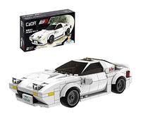 CaDA Initial D RX7-FC Juego de Construcción de Coches de Juguete,Modelo Coleccionable de Bloques de Construcción de Juguete,Simulación de Cabina de Coche de Carreras de Velocidad