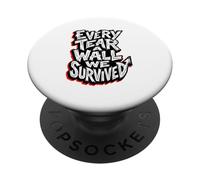 Cada Lágrima Una Pared Sobrevivimos Rojo Grunge Estética PopSockets PopGrip Adhesivo