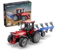 Cada Master - Tractor con apero - De Color Rojo- Set de construcción Premium - con R/C y Control por App - 1675 Piezas - 8+ - (DeQube 927DE61052)