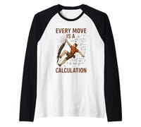 Cada Movimiento es un cálculo Escalada en Roca Divertido Escalador Matemáticas Camiseta Manga Raglan