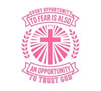 Cada oportunidad de temer es también una oportunidad para confiar en el diseño de Dios. Calcomanías de pared de vinilo 40x52.4cm Varios tamaños Rosa