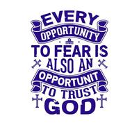 Cada oportunidad de temer es también una oportunidad para confiar en el diseño de Dios. Calcomanías de pared de vinilo 60.8x81.8cm Removible sin dejar pegamento Azul oscuro