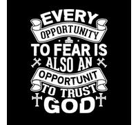 Cada oportunidad de temer es también una oportunidad para confiar en el diseño de Dios. Calcomanías de pared de vinilo 60.8x81.8cm Se puede modificar y añadir información Blanco