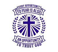 Cada oportunidad de temer es también una oportunidad para confiar en el diseño de Dios. Pegatinas artísticas de vinilo 64x83.8cm No daña la superficie de la pared Azul oscuro