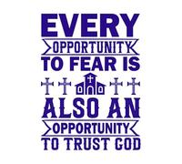 Cada oportunidad de temer es también una oportunidad para confiar en el diseño de Dios. Pegatinas artísticas de vinilo 50.4x68.6cm Personalización personalizada Azul oscuro