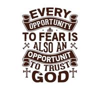 Cada oportunidad de temer es también una oportunidad para confiar en el diseño de Dios. Pegatinas artísticas de vinilo 60.8x81.8cm Incluye kit de película de transferencia Café