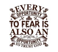 Cada oportunidad de temer es también una oportunidad para confiar en el diseño de Dios. Pegatinas artísticas de vinilo 54.6x60.7cm Pegatinas para vidrio Café