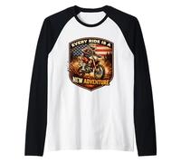 Cada Paseo es una Nueva Aventura Dirt Bike Motocross MX Rider Camiseta Manga Raglan