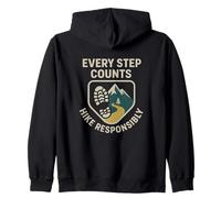 Cada Paso Cuenta, Camina responsablemente | Regalo del día de la Seguridad de los Excursionistas Sudadera con Capucha