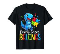 Cada pieza pertenece al rompecabezas de dinosaurios T-Rex para niños autistas Camiseta