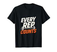 Cada representante cuenta la motivación del entrenamiento de gimnasio con barra Camiseta