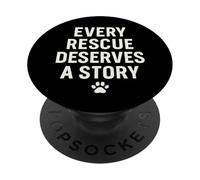 Cada rescate merece una historia. Mascota, rescata el amor. PopSockets PopGrip Adhesivo