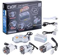 CaDA System Pro HighSpeed S059-003 - Sistema de Alta Velocidad (Incluye 3 Motores, Caja de batería y Mando a Distancia de 2,4 GHz, Compatible con Muchos Modelos y Funciones Lego), Color Gris