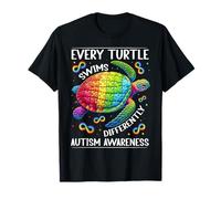 Cada tortuga nada diferente rompecabezas de concienciación sobre el autismo Camiseta
