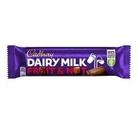 Cadbury Dairy Milk, Barrita de Chocolate con Frutas y Almendras, Sabor Cremoso y Crujiente, 49g