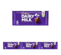 Cadbury Dairy Milk, Clásica Tableta de Chocolate con Leche, Deliciosamente Cremoso y Sostenible, 110 g (Paquete de 4)