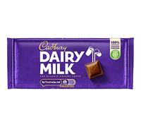 Cadbury Dairy Milk, Clásica Tableta de Chocolate con Leche, Deliciosamente Cremoso y Sostenible, 180 g