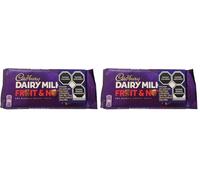 Cadbury Dairy Milk, Tableta de Chocolate con Almendras y Pasas, Sabor Cremoso y Crujiente, Hecho con Cacao Sostenible, 110 g (Paquete de 2)