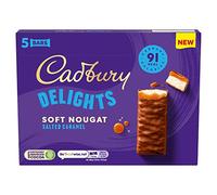 Cadbury Delights Barras de caramelo salado de turrón suave 5 x 22 g (110 g)