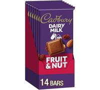 CADBURY Fruit & Nut Milk Chocolate Bar (3.5-Ounce, Pack of 14)