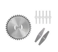 cadciehe Cabezales de repuesto para cortacésped, cuchillas de corte de cepillo para cortacésped, cabezales de corte de malas hierbas, 5 cuchillas de plástico, 2 cuchillas rectas de metal y 1 hoja