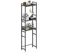 cadciehe Estante de almacenamiento sobre el inodoro, organizador de baño ajustable de 3 niveles sobre el inodoro con base antideslizante, estantes independientes para ahorrar espacio para baño sobre