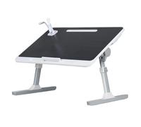Cadciehe - Estante de cama para ordenador portátil, soporte de cama ajustable en altura, escritorio con patas plegables, mesa plegable para sofá, color negro