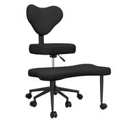 cadciehe Silla de oficina con patas cruzadas, silla ergonómica con ruedas con taburete giratorio de 360° y respaldo ajustable, sillas de meditación, sillas de rodillas para oficina en casa, color