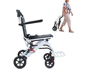 Cadciehe Silla de Ruedas Portátil de Viaje - Plegable y Ligera (18 Libras) - Para Adultos Mayores - Soporta 200 Libras