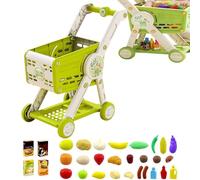 Caddie Jouet Enfant Avec Accessoires Alimentaires - Coffret Jeu De Rôle Épicerie | Cuisine Pour Filles Et Garçons, Chariot De Courses Jouet Avec Aliments Imitation Apprentissage Dès 1 An