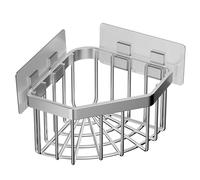 Caddio de esquina Caddy rectangular soporte de esponja hueca de servicio pesado para fregadero de cocina con ganchos adhesivos estantes de esquina de ducha de acero de carbono sin golpes para ba