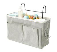 Caddy colgante para mesita de noche: bolsa organizadora ajustable portátil, bolsillo de almacenamiento que ahorra espacio para pañales, juguetes, libros, botellas, ideal para guardería, dormitorio, ha