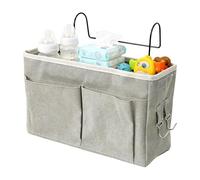 Caddy colgante para mesita de noche: bolsa organizadora ajustable portátil, bolsillo de almacenamiento que ahorra espacio para pañales, juguetes, libros, botellas, ideal para guardería, dormitorio, ha