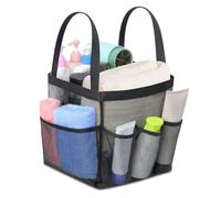 Caddy de ducha portátil 7.1x5.5x7.9 '' Canasta de ducha con 7 bolsillos exteriores Caddy de malla de secado rápido para dormitorio universitario, gimnasio, piscina, playa, campamento y viajes.