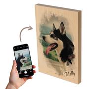 Cadeauki Tu Mascota Como Retrato Personalizado - Foto en Madera de Perro, Gato, Caballo, Hámster - Regalo Único para Propietarios de Mascotas, Hombres y Padres