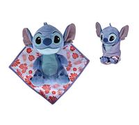 CADEAUX STORE Lilo&Stitch Stitch - Peluche de Puntada en su Cuadrado Doudoudoudou, Manta de 25 cm, Calidad súper Suave