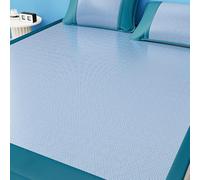 CADEHUB Estera para Dormir, Almohadilla de enfriamiento de Seda de Hielo para la Cama, Alfombra de enfriamiento para la Cama, Almacenamiento Plegable Blue 59.1 * 78.7 in