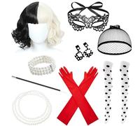 cadelon 8 accesorios de disfraz de dálmata, kit de disfraz de mujer, diseño retro de moda, conjunto de disfraz para cosplay de mujer, baile temático